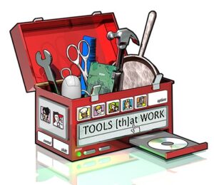 Image of a Toolbox. With "Tools that work" written on it